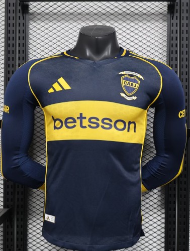 25-26 Boca Juniors Home Long sleeves Player Version Soccer Jersey