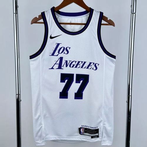 22-23 LAKERS DONCIC #77 White City Edition Top Quality Hot Pressing NBA Jersey