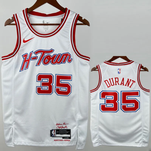 23-24 ROCKETS DURANT #35 White City Edition Top Quality Hot Pressing NBA Jersey