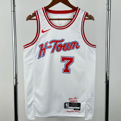 23-24 ROCKETS DURANT #7 White City Edition Top Quality Hot Pressing NBA Jersey