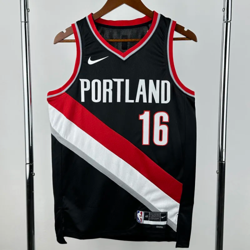 22-23 Trail Blazers YANG #16 Black Top Quality Hot Pressing NBA Jersey