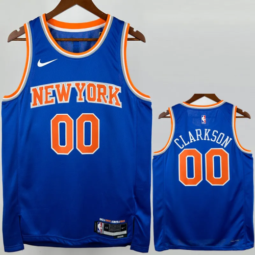 22-23 KNICKS CLARKSON #00 Blue Top Quality Hot Pressing NBA Jersey