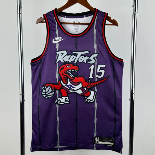 25-26 Raptors CARTER #15 Purple Retro Top Quality Hot Pressing NBA Jersey