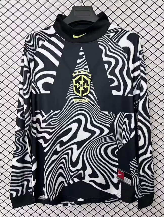 25-26 Brazil GoalKeeper Long sleeves Fans Soccer Jersey
