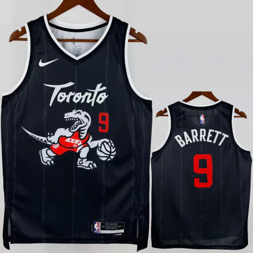 25-26 Raptors BARRETT #9 Black City Edition Top Quality Hot Pressing NBA Jersey