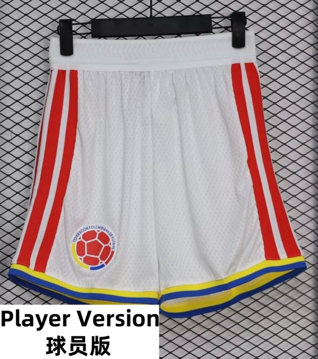 2026 Colombia White Player Version Shorts Pants (球员短裤)