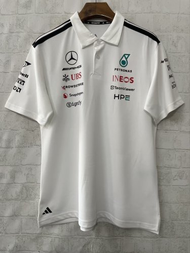 2026 F1 Benz New Pattern Short Sleeve Racing Suit