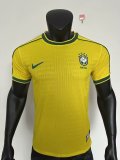 1998 Brazil Yellow Player Version Retro Soccer Jersey