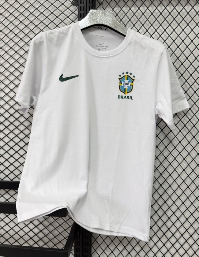 26-27 Brazil White High Quality Pure Cotton Casual T-Shirt