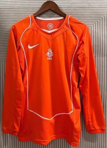 2004 NetherIands Home Long sleeves Retro Soccer Jersey