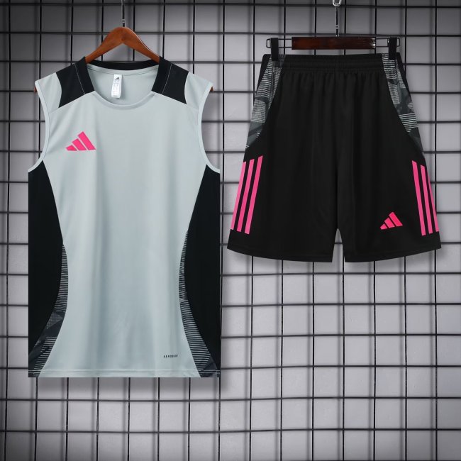 2024 AD Gray Tank Top And Shorts Suit