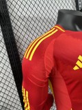 2024 Spain European Cup Home Long sleeves Player Version Soccer Jersey