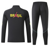 26-27 Brazil High Quality Kids Half Pull Tracksuit