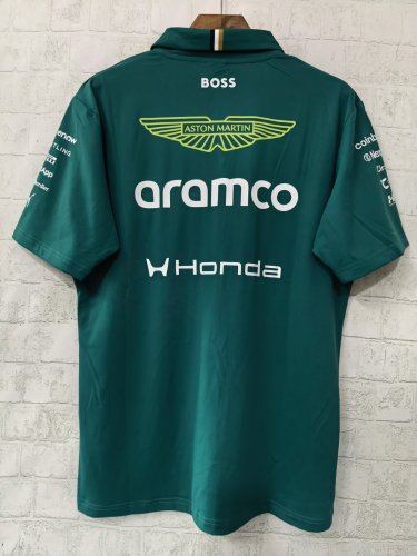 2026 F1 Aston New Pattern Short Sleeve Racing Suit（有领）