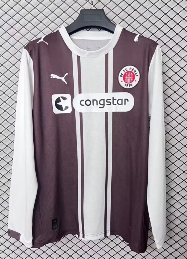 26-27 St. Pauli Special Edition Long Sleeve Fans Soccer Jersey（长袖）