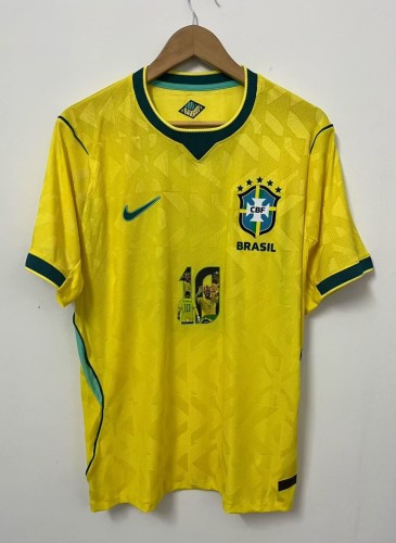 2026 Brazil Home Print NEYMAR JR 10# Player Version Soccer Jersey