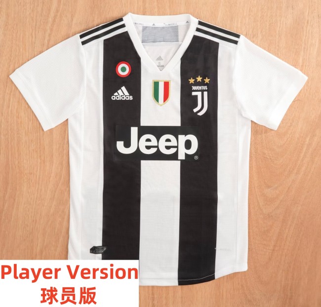 2018-2019 JUV Home Player Version Retro Soccer Jersey *球员