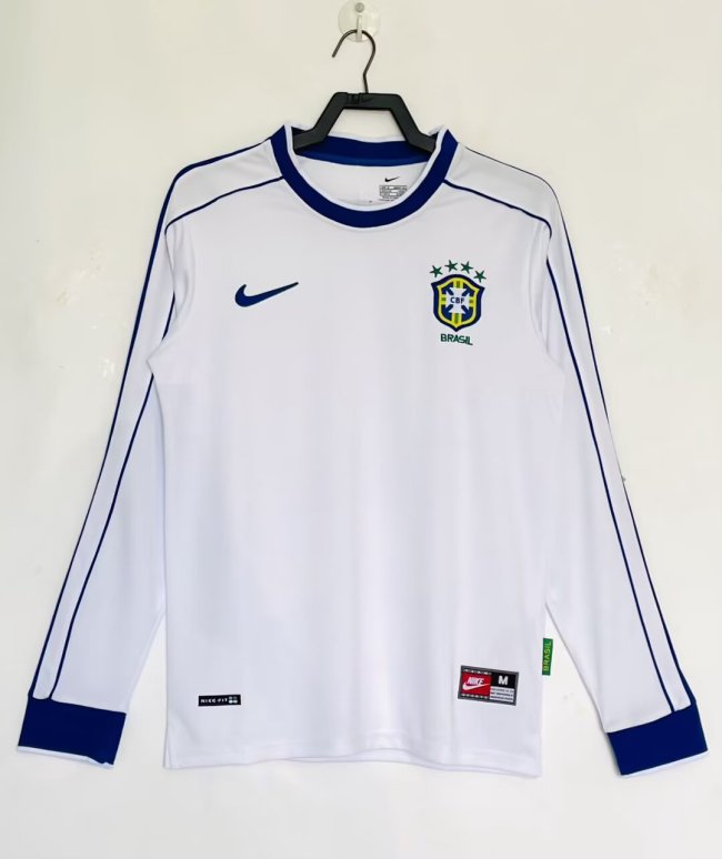 1998 Brazil Long sleeves Retro Soccer Jersey