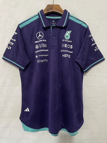 2026 F1 Benz New Pattern Short Sleeve Racing Suit