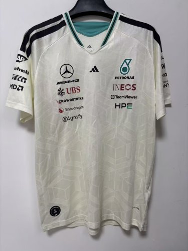 2026 F1 Benz New Pattern Short Sleeve Racing Suit