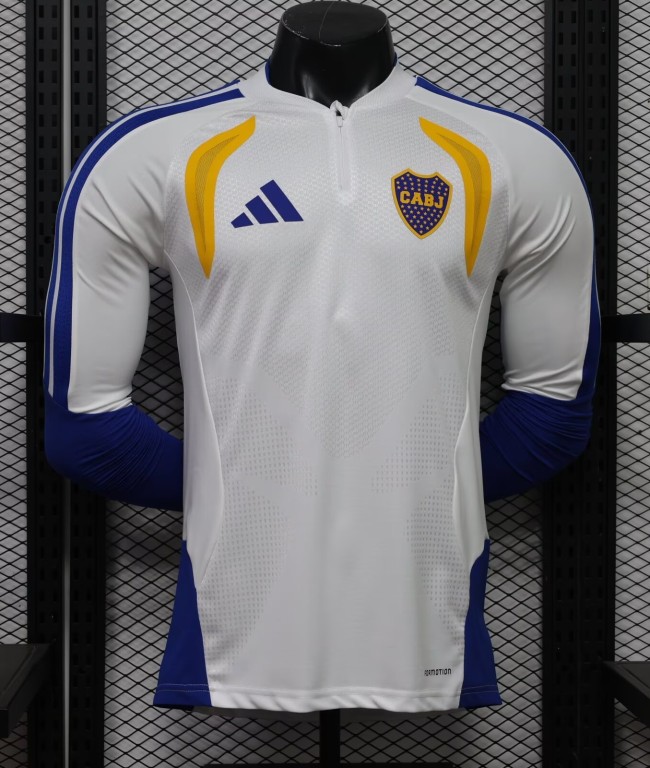 26-27 Boca Juniors White Long Sleeve Player Version Soccer Jersey*长袖球员