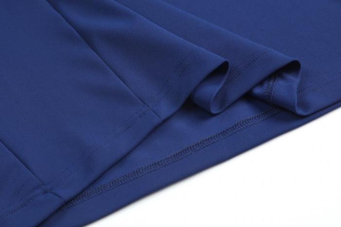 P025 # Adult Men's Casual POLO (blue) Lapel Short Sleeve  Material: 80% Polyester 20% Spandex