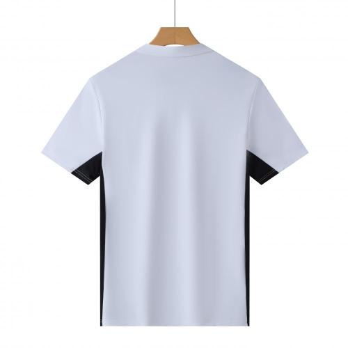P025 # Adult Men's Casual POLO (White) Lapel Short Sleeve  Material: 80% Polyester 20% Spandex
