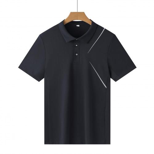 P025 # Adult Men's Casual POLO (black) Lapel Short Sleeve  Material: 80% Polyester 20% Spandex