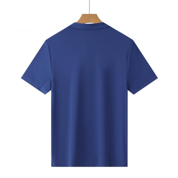 P025 # Adult Men's Casual POLO (blue) Lapel Short Sleeve  Material: 80% Polyester 20% Spandex