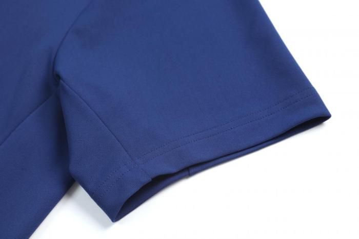 P025 # Adult Men's Casual POLO (blue) Lapel Short Sleeve  Material: 80% Polyester 20% Spandex