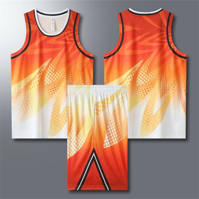 LQ361 Basketball jersey (orange) Same for adults and children Material:100% polyester fiber