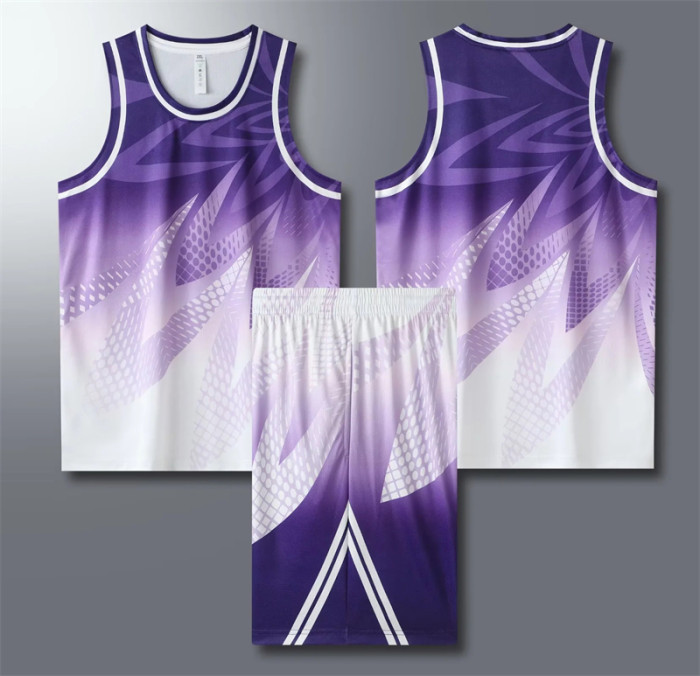 LQ361 Basketball jersey (Purple) Same for adults and children Material:100% polyester fiber