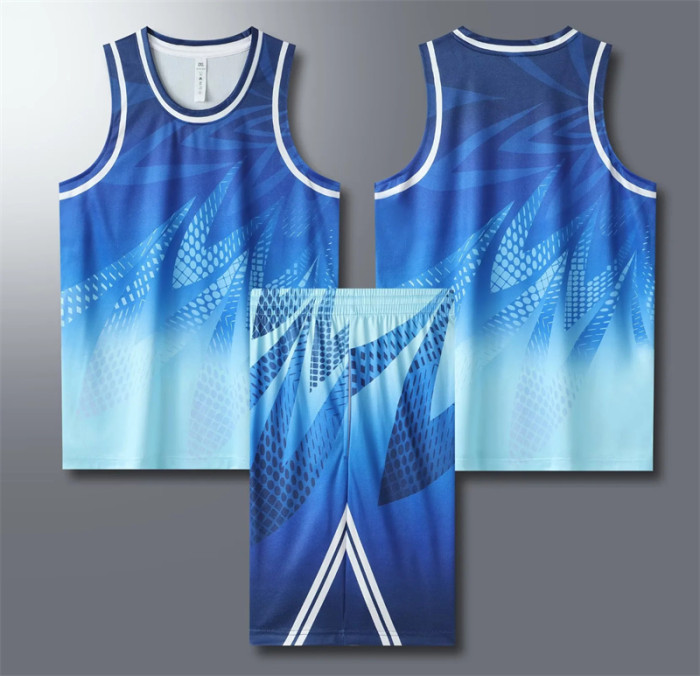 LQ361 Basketball jersey (Light navy blue) Same for adults and children Material:100% polyester fiber