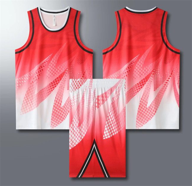 LQ361 Basketball jersey (red) Same for adults and children Material:100% polyester fiber