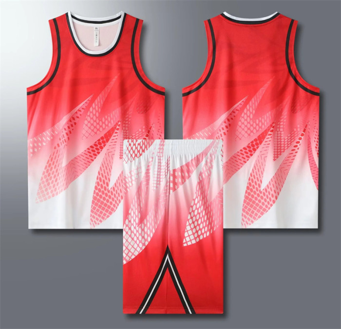 LQ361 Basketball jersey (red) Same for adults and children Material:100% polyester fiber