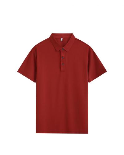Adult Men's Casual POLO (red) Lapel Short Sleeve  Material: 80% Polyester 20% Spandex