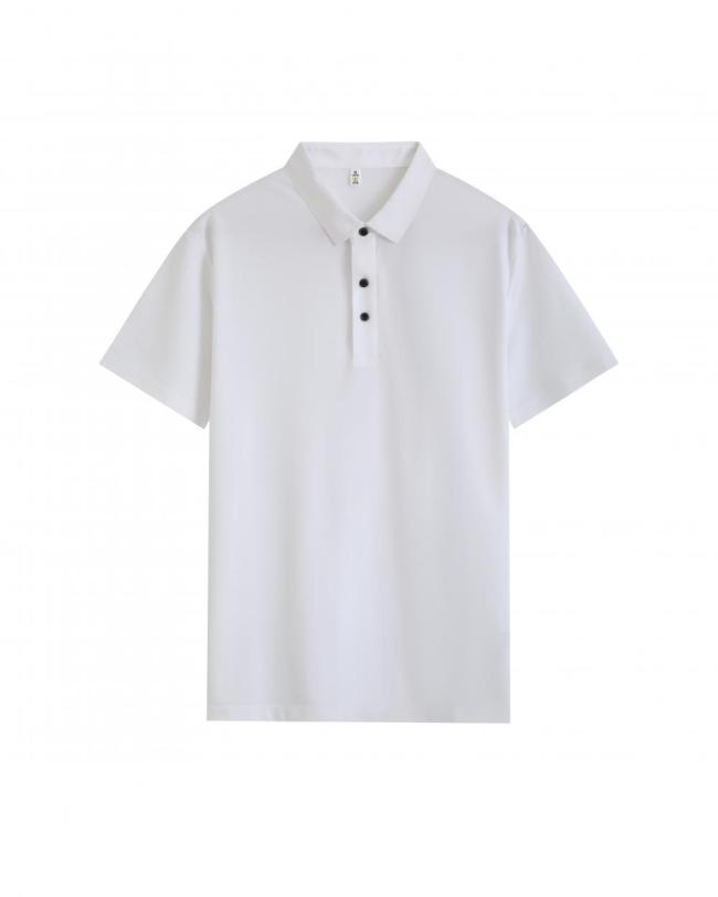 Adult Men's Casual POLO (white) T-shirt Lapel Short Sleeve  Material: 80% Polyester 20% Spandex