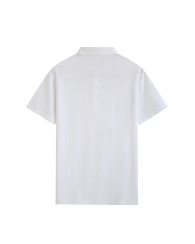 Adult Men's Casual POLO (white) T-shirt Lapel Short Sleeve  Material: 80% Polyester 20% Spandex