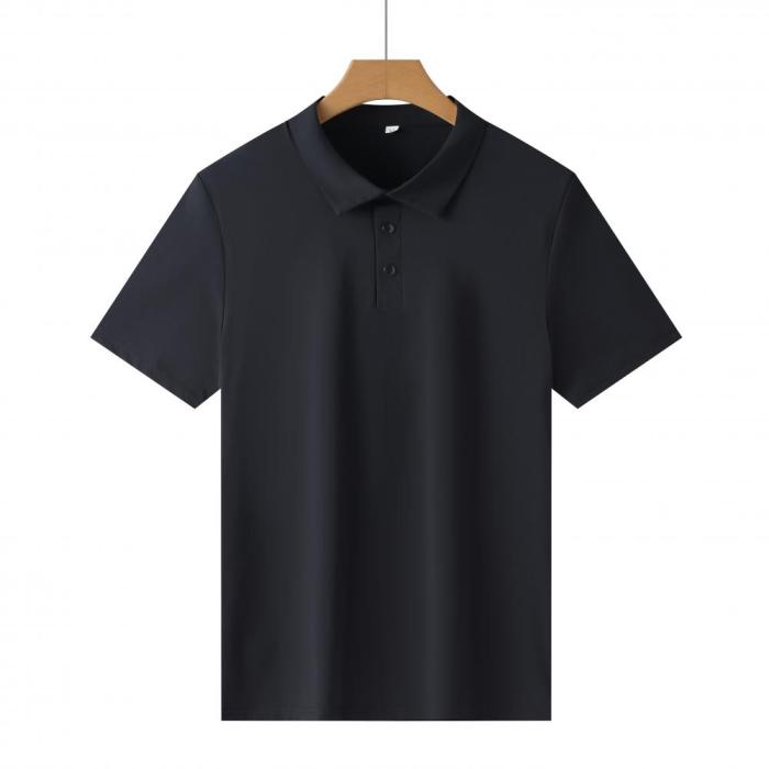 Adult Men's Casual Polo Shirt (black) Loose Fit Version with Buttons. Material: 76% Nylon, 24% Spandex
