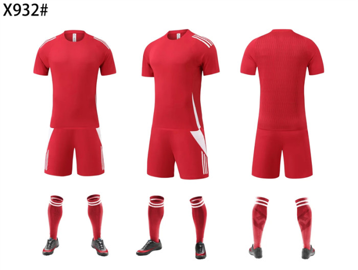 X932#  (red) Set.Jersey & Short High Quality  - Material: 100% polyester fiber