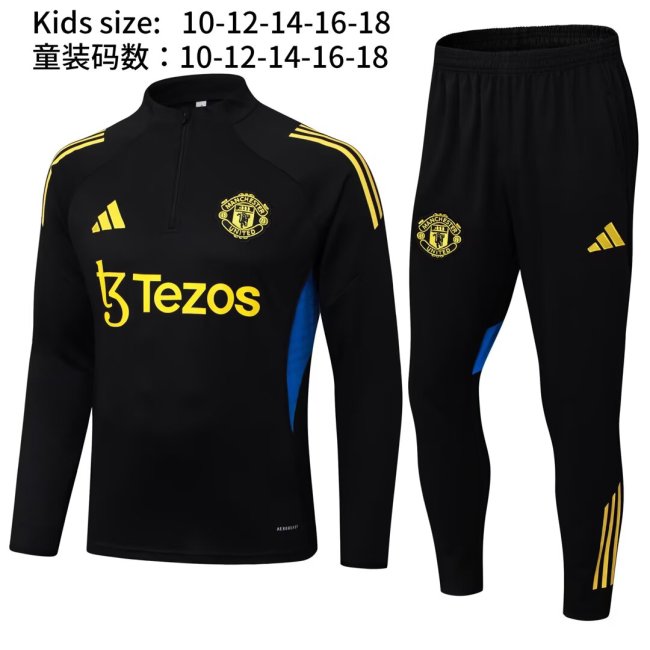 25-26 Man Utd High Quality Kids Half Pull Tracksuit