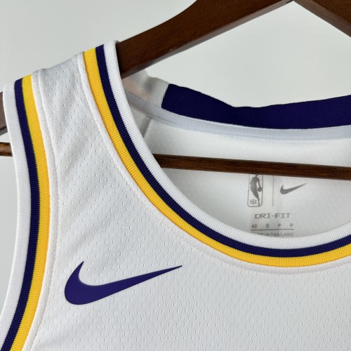 24-25 Lakers KNECHT #4 White Top Quality Hot Pressing NBA Jersey(圆领)