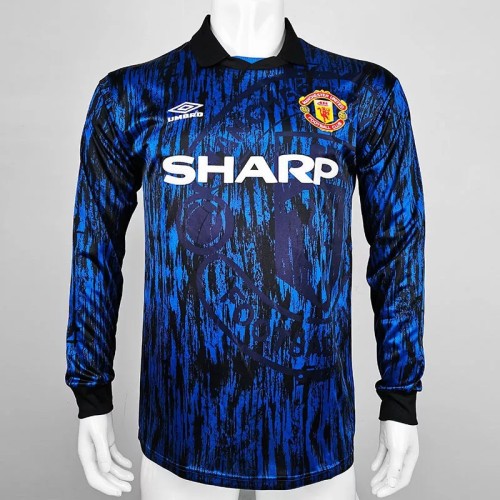 1993 Man Utd Away Long Sleeve Retro Soccer Jersey