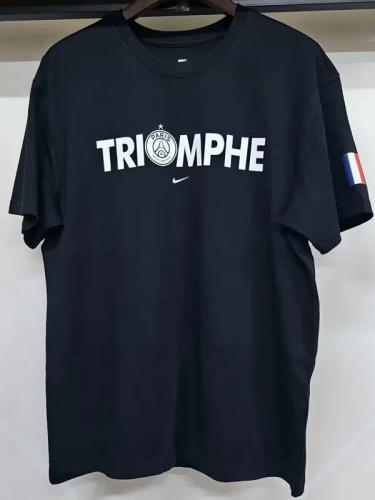 25-26 PSG Black High Quality Casual T-Shirt #圆领