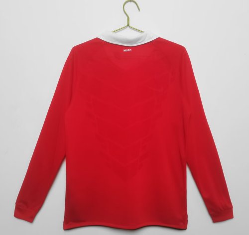 2010-2011 Man Utd Home Long Sleeve Retro Soccer Jersey