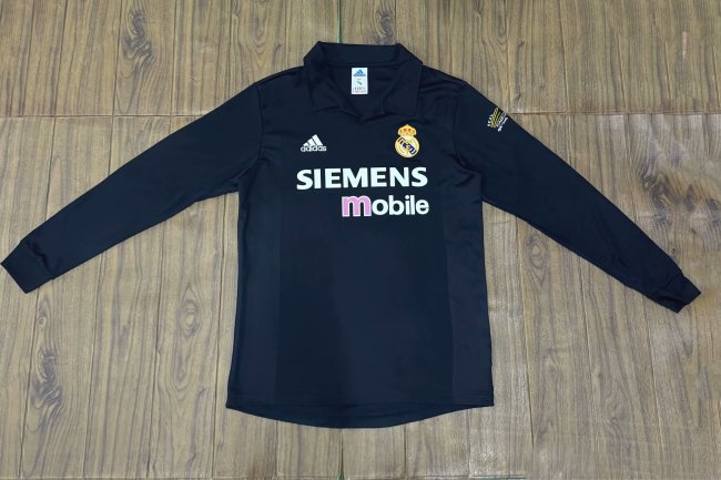 2002-2003 RMA Centenary Away Long Sleeve Retro Soccer Jersey