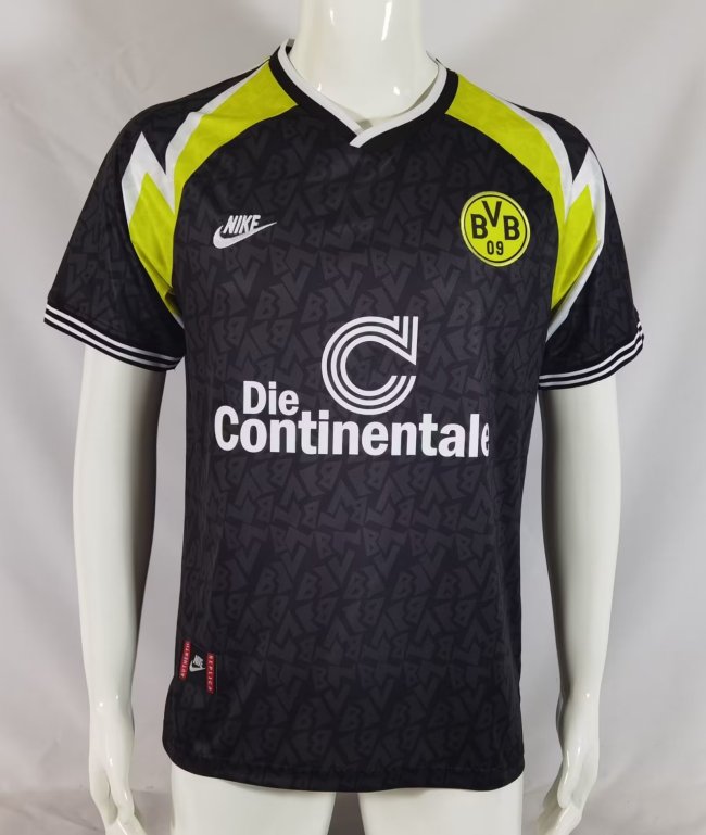 1995-1996 Dortmund Away Black Retro Soccer Jersey