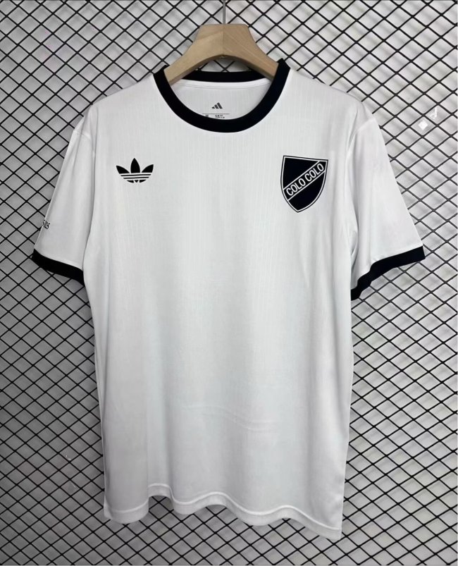 25-26 Colo-Colo 100th Anniversary White Fans Soccer Jersey *黑队标