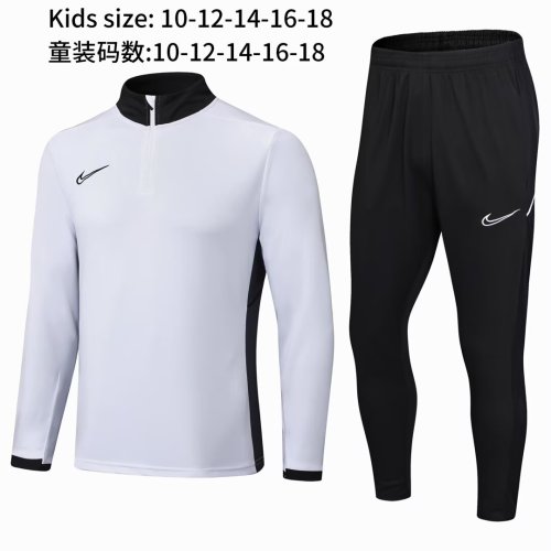 2025 NK White Kids Half Pull Tracksuit