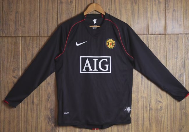 2007-2008 Man Utd Third Long SleevesRetro Soccer Jersey